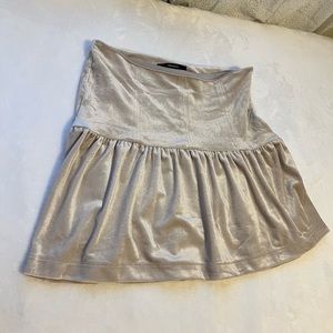 NEW Soft Velour Nude Ivory Tan Mini Skirt